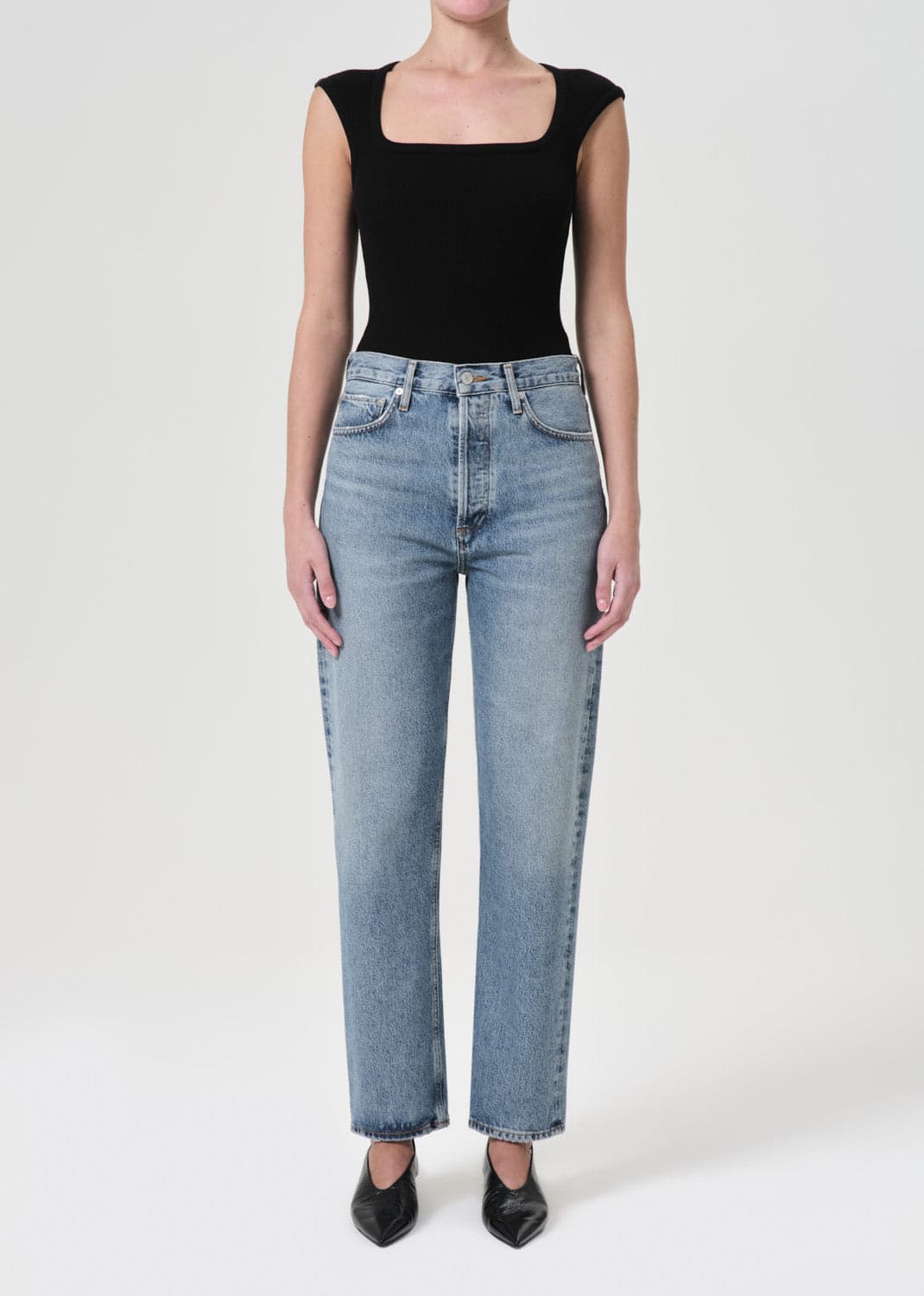 '90s Pinch Waist High Rise Straight Jeans