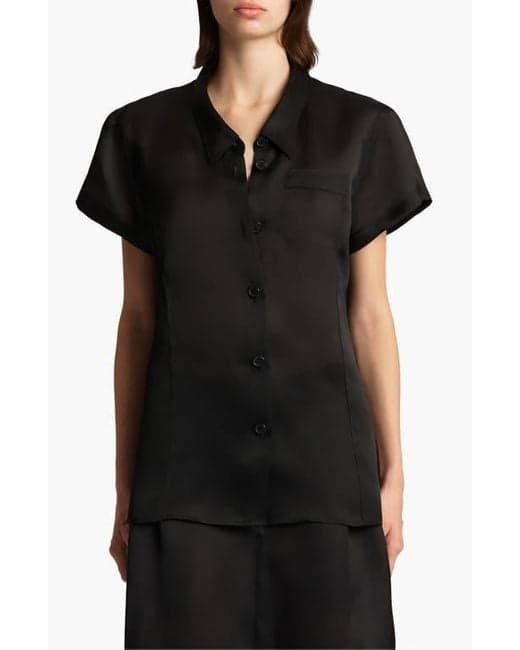 Keefe Silk Organza Button-Up Shirt