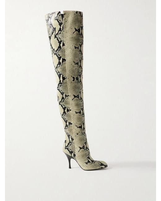 The Colt Snake-Effect Leather Over-The-Knee Boots