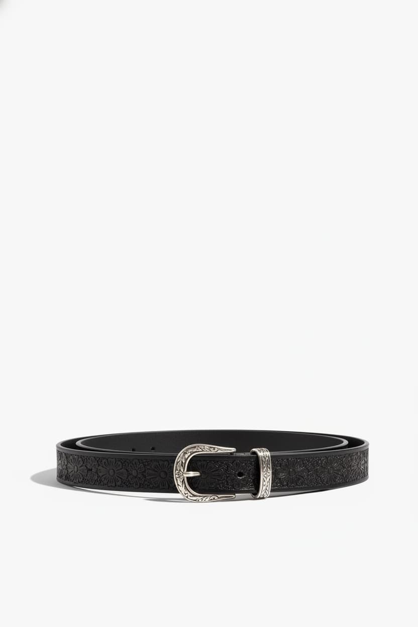 Zap Studded Leather Belt