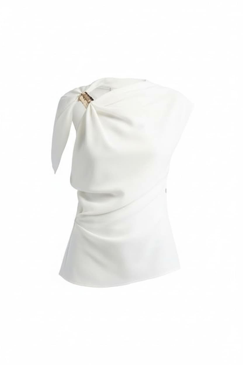 Malika Asymmetric Matte Crepe Top