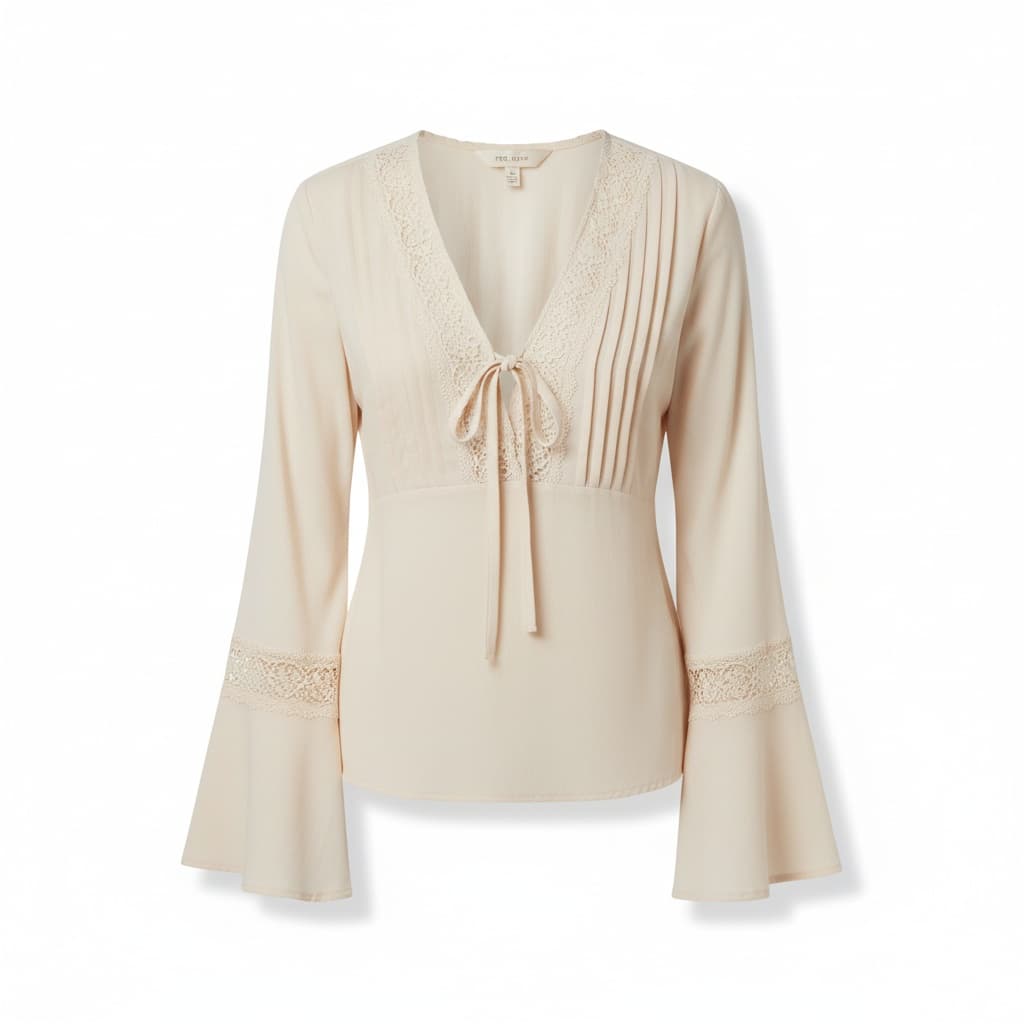 Bali Bell Sleeve Tie Front Top
