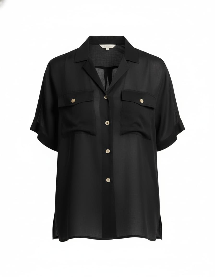Keefe Silk Organza Button-Up Shirt
