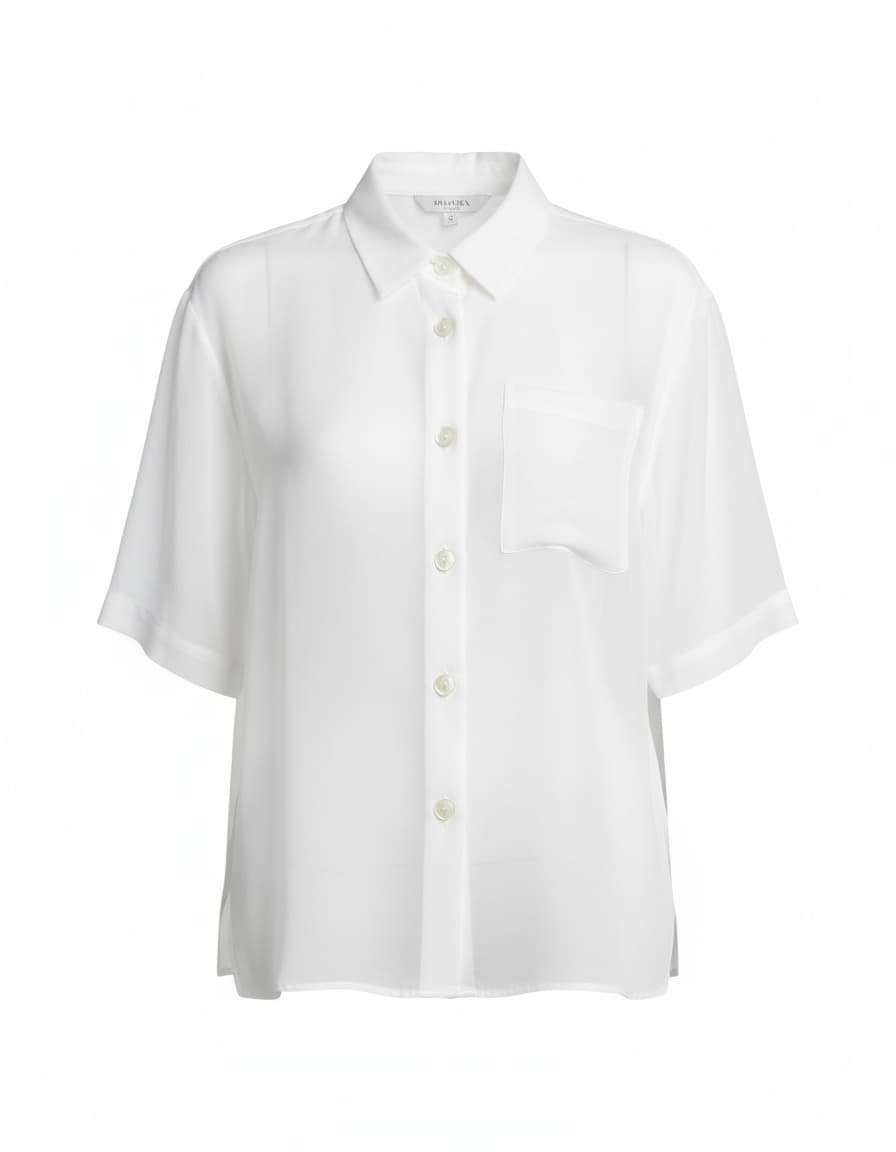 Keefe Silk Organza Button-Up Shirt