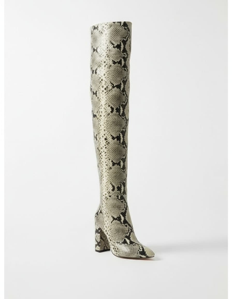 The Colt Snake-Effect Leather Over-The-Knee Boots