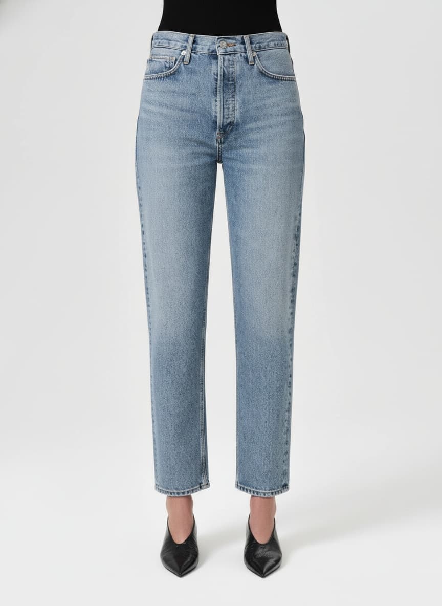 '90s Pinch Waist High Rise Straight Jeans