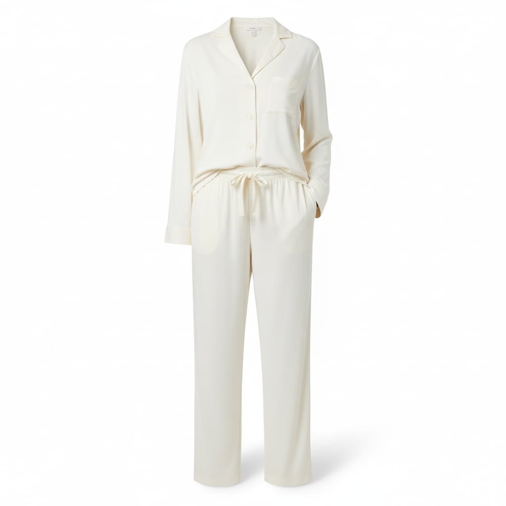 Washable Silk Long Sleeve Pant Set