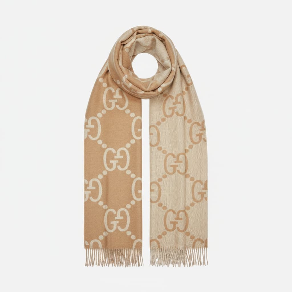 GG Jacquard Pattern Knitted Scarf