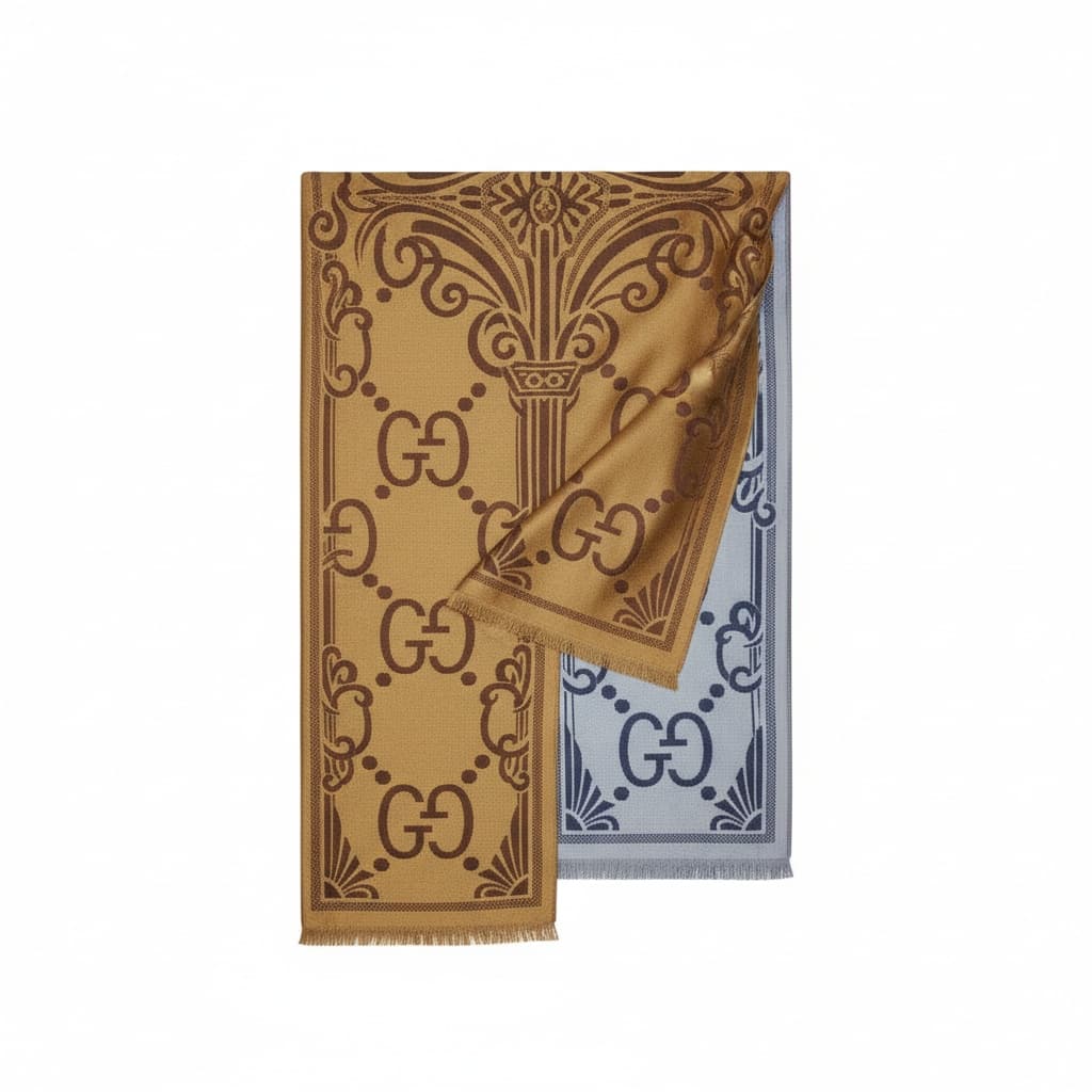 GG Jacquard Pattern Knitted Scarf