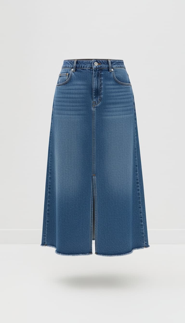 Denim Midi Skirt
