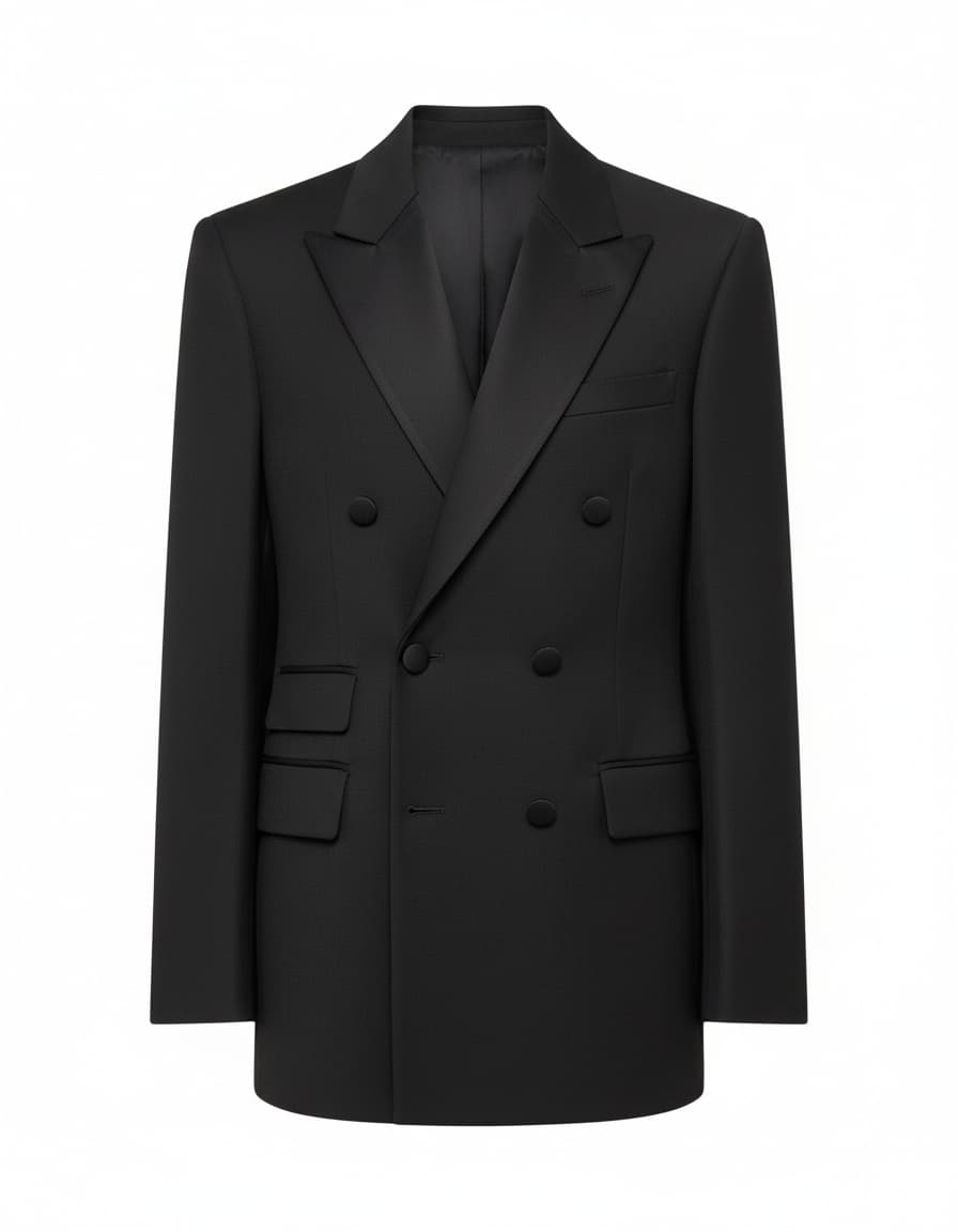 Double-Breasted Jacket in Grain de Poudre