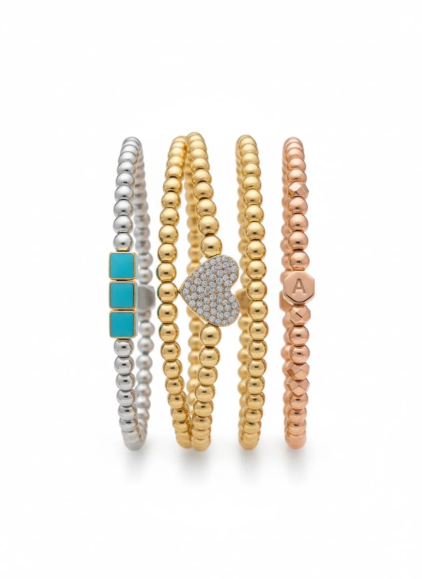 Pisa Beaded Stretch Bracelets