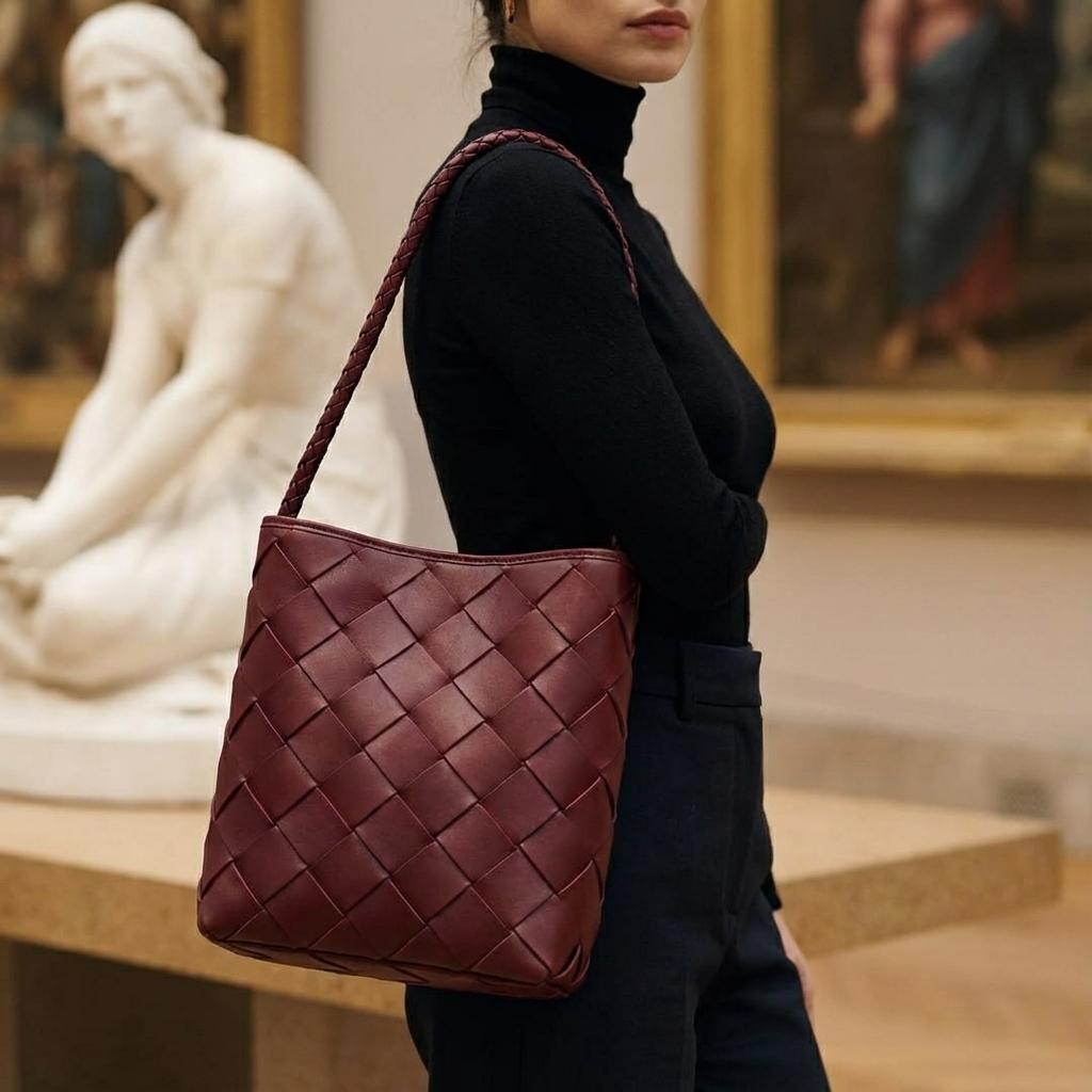 The Woven Texture Bucket Bag